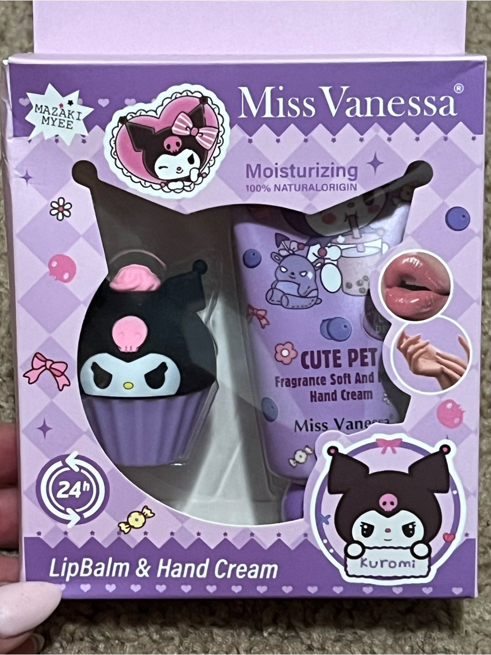 Kuromi Lip Balm & Hand Cream Set - Mazaki Myee